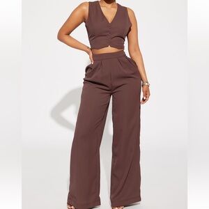 Brown 2 piece suite set